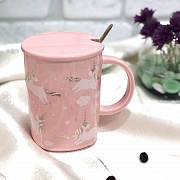 Чашка с крышкой и ложкой 400 мл "Princess" Stenson - 00523 ✅ базовая цена $5.46 ✔ Опт ✔ Скидки ✔ Заходите! - Интернет-магазин ✅ Фортуна-опт ✅