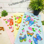 Полотенце кухонное Бабочки с цветком махра 25х50см 0420 ✅ базовая цена 22.91 грн. ✔ Опт ✔ Скидки ✔ Заходите! - Интернет-магазин ✅ Фортуна-опт ✅