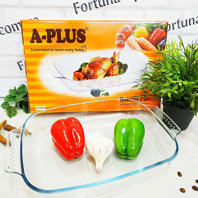 Противень из термостекла прямоугольный A-Plus - 1094 ✅ базовая цена $9.16 ✔ Опт ✔ Скидки ✔ Заходите! - Интернет-магазин ✅ Фортуна-опт ✅