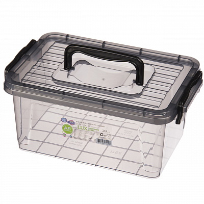 Контейнер плоский черный с ручкой 2,8 л 0023 ✅ базовая цена 41.03 грн. ✔ Опт ✔ Скидки ✔ Заходите! - Интернет-магазин ✅Фортуна-опт ✅