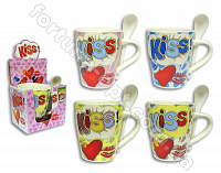 Чашка керамическая 380 мл Валентинка Kiss Elina EL - 3080 ✅ базовая цена 41.90 грн. ✔ Опт ✔ Скидки ✔ Заходите! - Интернет-магазин ✅ Фортуна-опт ✅