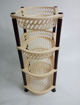 Полка овощная 4 яруса овал Эфе коричневая 0729-1 ✅ базовая цена 187.77 грн. ✔ Опт ✔ Скидки ✔ Заходите! - Интернет-магазин ✅ Фортуна-опт ✅