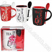 Чашка с ложкой керамика 360 мл Аромат кофе 2168-11 ✅ базовая цена 52.79 грн. ✔ Опт ✔ Скидки ✔ Заходите! - Интернет-магазин ✅ Фортуна-опт ✅