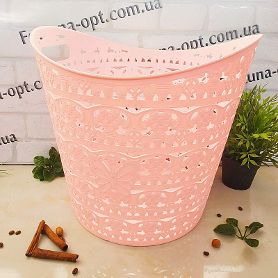 Корзина-плетенка с ручками пластиковая 39*38*37 см - Stenson - 85452 ✅ базовая цена $5.80 ✔ Опт ✔ Скидки ✔ Заходите! - Интернет-магазин ✅ Фортуна-опт ✅