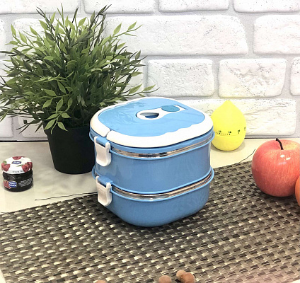 Термо ланч-бокс  двухсекционный 2*700 мл  Empire -1519  ➜ фото ➜ розн цена $4.52 - Интернет-магазин ✅ Fortuna-opt.com.ua. ✅