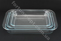 Набор противней из жаростойкого стекла A-Plus - 1086 (3 шт) ✅ базовая цена $17.40 ✔ Опт ✔ Скидки ✔ Заходите! - Интернет-магазин ✅ Фортуна-опт ✅