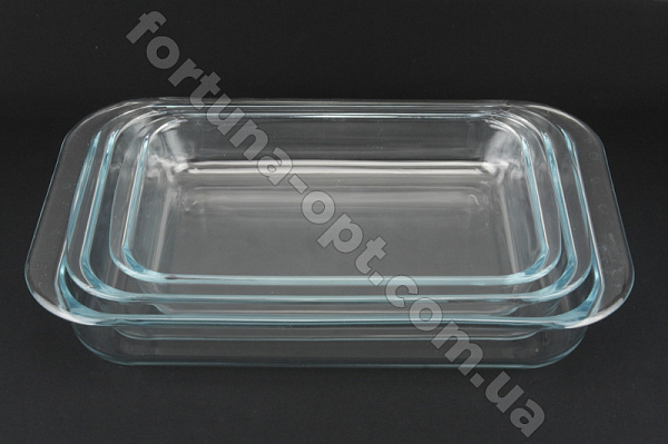 Набор противней из жаростойкого стекла A-Plus - 1086 (3 шт) ✅ базовая цена $17.40 ✔ Опт ✔ Скидки ✔ Заходите! - Интернет-магазин ✅ Фортуна-опт ✅