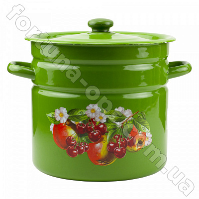 Кастрюля эмалированная 12 л 1624/4 Зеленое яблоко  ✅ базовая цена 383.58 грн. ✔ Опт ✔ Скидки ✔ Заходите! - Интернет-магазин ✅ Фортуна-опт ✅