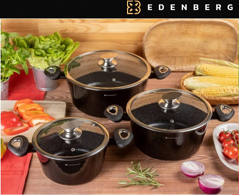 Набор посуды Edenberg EB - 7423 Black Line ✅ базовая цена $58.61 ✔ Опт ✔ Скидки ✔ Заходите! - Интернет-магазин ✅ Фортуна-опт ✅