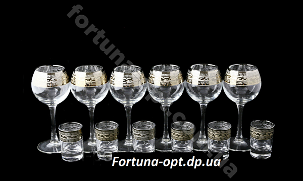 Набор бокалов вино+стопка Версаче 08-163/837  ✅ базовая цена 835.10 грн. ✔ Опт ✔ Скидки ✔ Заходите! - Интернет-магазин ✅ Фортуна-опт ✅