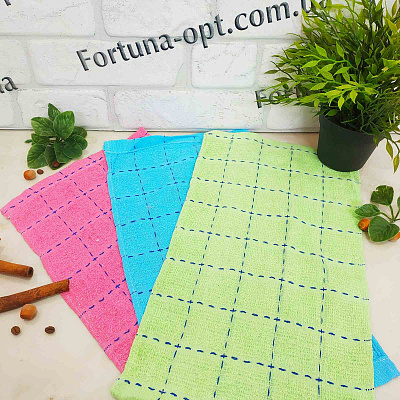 Полотенце кухонное Клетка махра 25х50см 0438 ✅ базовая цена 14.10 грн. ✔ Опт ✔ Скидки ✔ Заходите! - Интернет-магазин ✅ Фортуна-опт ✅