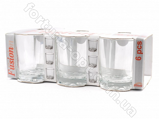 Набор стаканов стеклянных Глория - 6 шт. 280 мл - 03849 ✅ базовая цена 57.80 грн. ✔ Опт ✔ Скидки ✔ Заходите! - Интернет-магазин ✅ Фортуна-опт ✅