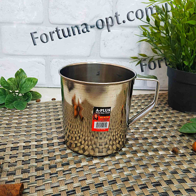 Кружка из нержавеющей стали 10 см A-Plus - 0275 ✅ базовая цена $1.15 ✔ Опт ✔ Скидки ✔ Заходите! - Интернет-магазин ✅ Фортуна-опт ✅