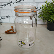 Банка с крышкой на зажиме Ecomo Бугель 1500 мл 22507 ✅ базовая цена 90.58 грн. ✔ Опт ✔ Скидки ✔ Заходите! - Интернет-магазин ✅ Фортуна-опт ✅