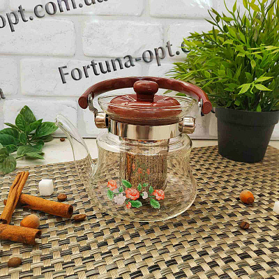 Чайник заварочный с фильтром 0,6 л A-Plus - 1039 ✅ базовая цена $4.35 ✔ Опт ✔ Скидки ✔ Заходите! - Интернет-магазин ✅ Фортуна-опт ✅