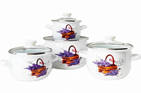 Набор эмалированных кастрюль 4 шт. 1,5л/2,5л/3,5л/5,0л 6929 Корзинка лаванды ✅ базовая цена 1 573.17 грн. ✔ Опт ✔ Скидки ✔ Заходите! - Интернет-магазин ✅ Фортуна-опт ✅