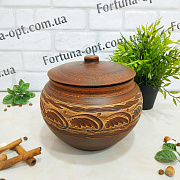 Макитра с крышкой красная глина 3 л - 2975 ✅ базовая цена 174.05 грн. ✔ Опт ✔ Скидки ✔ Заходите! - Интернет-магазин ✅ Фортуна-опт ✅