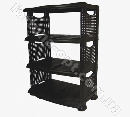 Полка для обуви 4-х ярусная черная (Ротанг ) 0727 ✅ базовая цена 224.66 грн. ✔ Опт ✔ Скидки ✔ Заходите! - Интернет-магазин ✅ Фортуна-опт ✅