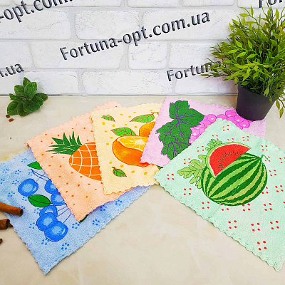 Салфетка микрофибра Фрукты 25х25см 0401 ✅ базовая цена 13.66 грн. ✔ Опт ✔ Скидки ✔ Заходите! - Интернет-магазин ✅ Фортуна-опт ✅