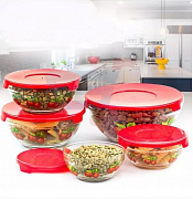 Набор судочков стекло А - Plus - 0120 - 5 шт  ✅ базовая цена $4.25 ✔ Опт ✔ Скидки ✔ Заходите! - Интернет-магазин ✅Фортуна-опт ✅