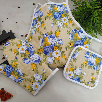 Набор кухонный фартук, рукавица 0303 ✅ базовая цена $2.20 ✔ Опт ✔ Скидки ✔ Заходите! - Интернет-магазин ✅ Фортуна-опт ✅