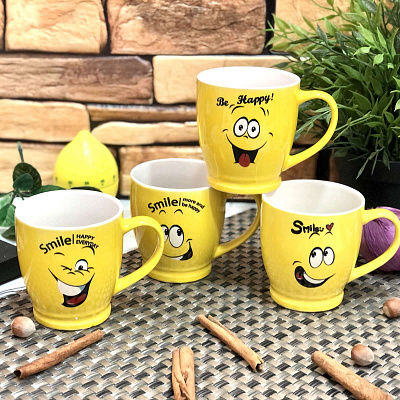 Чашка керамическая 480 мл Смайлы - 2620 ✅ базовая цена 60.21 грн. ✔ Опт ✔ Скидки ✔ Заходите! - Интернет-магазин ✅ Фортуна-опт ✅