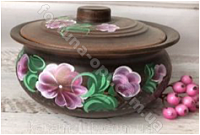 Вареничник с крышкой 2 л из красной глины рисованные 7789 ✅ базовая цена 112 грн. ✔ Опт ✔ Скидки ✔ Заходите! - Интернет-магазин ✅ Фортуна-опт ✅