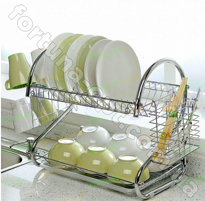Сушилка для посуды 2-х ярусная A-Plus - 1154 ✅ базовая цена$12.43 ✔ Опт ✔ Скидки ✔ Заходите! - Интернет-магазин ✅ Фортуна-опт ✅