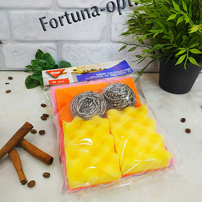 Набор хозяйственный (Губки+скребки+салфетки) Продом 0304 ✅ базовая цена 42.33 грн. ✔ Опт ✔ Скидки ✔ Заходите! - Интернет-магазин ✅ Фортуна-опт ✅