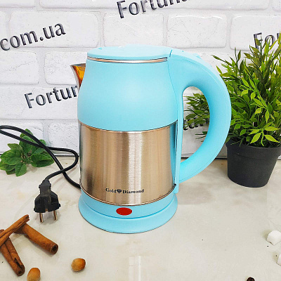 Чайник электрический пластик+нержавейка 2 л Kitchen - 0005 ✅ базовая цена $10.47 ✔ Опт ✔ Скидки ✔ Заходите! - Интернет-магазин ✅ Фортуна-опт ✅