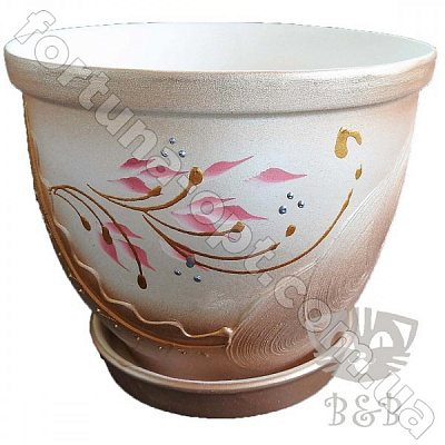 Цветочный горшок 0,5л (с рис) ✅ базовая цена 28 грн. ✔ Опт ✔ Скидки ✔ Заходите! - Интернет-магазин ✅ Фортуна-опт ✅