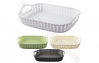 Корзинка плетенка пластиковая 26*20*5 см - Stenson - 85445  ✅ базовая цена $1.34 ✔ Опт ✔ Скидки ✔ Заходите! - Интернет-магазин ✅ Фортуна-опт ✅