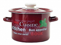 Кастрюля эмалированная 2,0л 1610/4 Базилик (бордо) ✅ базовая цена 169.98 грн. ✔ Опт ✔ Скидки ✔ Заходите! - Интернет-магазин ✅ Фортуна-опт ✅