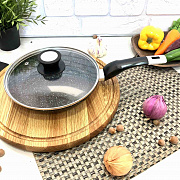 Сковорода 22 см с крышкой,гранитное покрытие A-Plus - 1480 ✅ базовая цена $9.13 ✔ Опт ✔ Скидки ✔ Заходите! - Интернет-магазин ✅ Фортуна-опт ✅