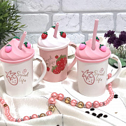 Чашка с силиконовой крышкой и трубочкой 400 мл Sweet life Stenson - 00518 ✅ базовая цена $6.57 ✔ Опт ✔ Скидки ✔ Заходите! - Интернет-магазин ✅ Фортуна-опт ✅