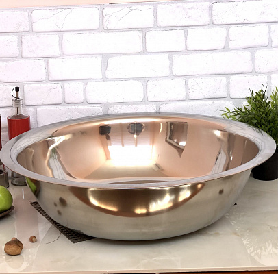 Миска из нержавеющей стали - A-Plus - 0882 (36 см) ✅ базовая цена $3.55 ✔ Опт ✔ Скидки ✔ Заходите! - Интернет-магазин ✅ Фортуна-опт ✅