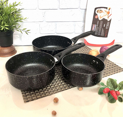 Набор ковшей 3 шт черный гранит Empire EM - 5514 ✅ базовая цена $24.28 ✔ Опт ✔ Скидки ✔ Заходите! - Интернет-магазин ✅ Фортуна-опт ✅