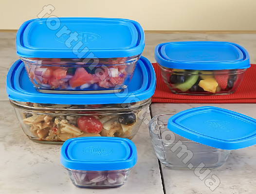 Набор салатников с крышкой 5 шт Duralex - 9015  ✅ базовая цена 217.54 грн. ✔ Опт ✔ Скидки ✔ Заходите! - Интернет-магазин ✅ Фортуна-опт ✅