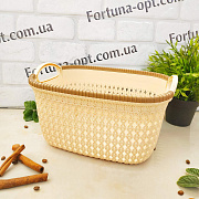 Пластиковая корзина-плетенка с ручками 29*24*16 см - Stenson - 85471 ✅ базовая цена $3.20 ✔ Опт ✔ Скидки ✔ Заходите! - Интернет-магазин ✅ Фортуна-опт ✅