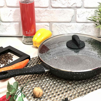 Сковорода с мраморным покрытием 28см А-плюс 1516 ✅ базовая цена $14.92 ✔ Опт ✔ Скидки ✔ Заходите! - Интернет-магазин ✅ Фортуна-опт ✅