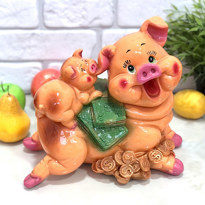 Копилка Свинка мама (лежит) 7863 ✅ базовая цена 107.70 грн. ✔ Опт ✔ Скидки ✔ Заходите! - Интернет-магазин ✅ Фортуна-опт ✅