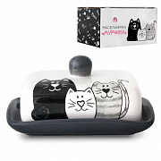 Масленка керам Мурчики  3397-19 ✅ базовая цена 125.84 грн. ✔ Опт ✔ Скидки ✔ Заходите! - Интернет-магазин ✅ Фортуна-опт ✅