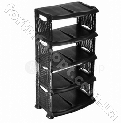 Полка для обуви 5-ти ярусная черная (Ротанг ) 0728 ✅ базовая цена 244.20 грн. ✔ Опт ✔ Скидки ✔ Заходите! - Интернет-магазин ✅ Фортуна-опт ✅