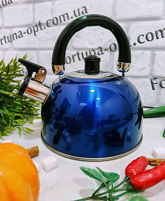 Чайник нержавеющий со свистком A-Plus - 1329 - 2,5 л  ✅ базовая цена $7.55 ✔ Опт ✔ Скидки ✔ Заходите! - Интернет-магазин ✅ Фортуна-опт ✅