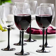 Бокал вино "Домино" 6шт/набор черная ножка Luminarc - 0015 ✅ базовая цена 415.39 грн. ✔ Опт ✔ Скидки ✔ Заходите! - Интернет-магазин ✅ Фортуна-опт ✅