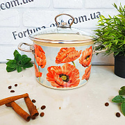 Кастрюля эмалированная 3,0 л 83112 Маки ✅ базовая цена 567.21 грн. ✔ Опт ✔ Скидки ✔ Заходите! - Интернет-магазин ✅ Фортуна-опт ✅